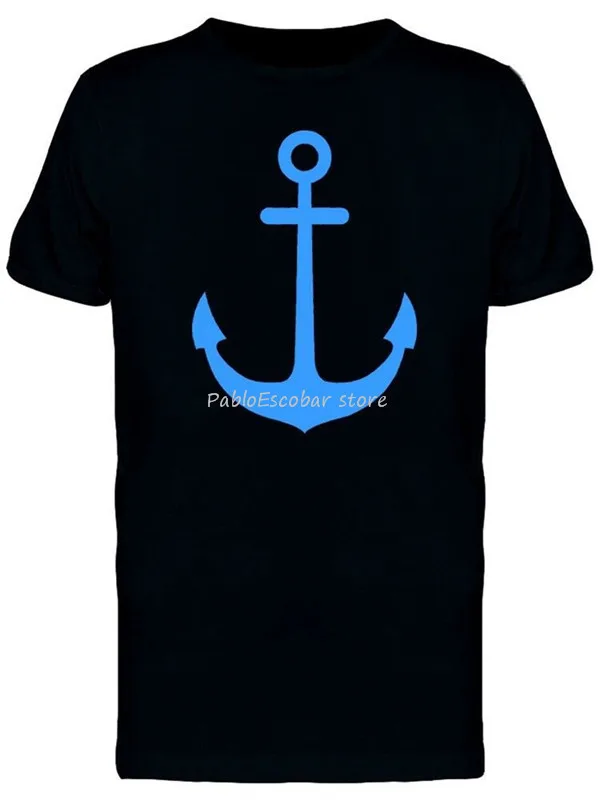 

Light Blue Anchor Men'S Tee -Image By Street Tee Shirt New Fashion Design men cotton tshirt new man bigger size teeshirt