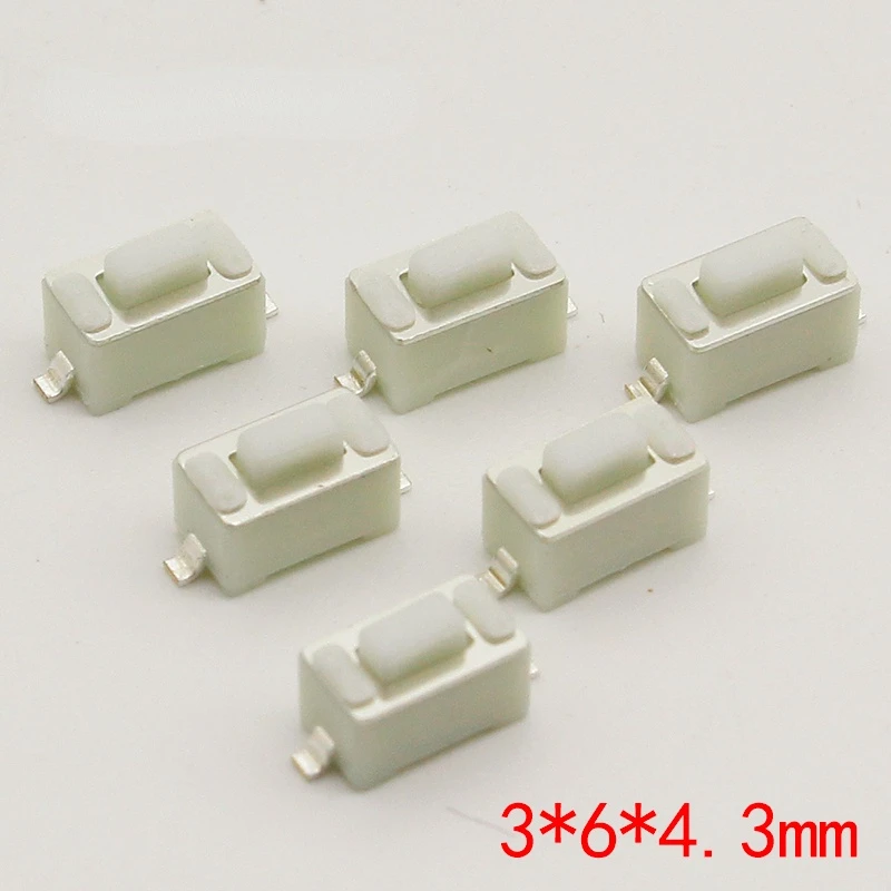 

100PCS 2Pin SMD 3X6X4.3MM Tactile Tact Push Button Micro Switch Momentary