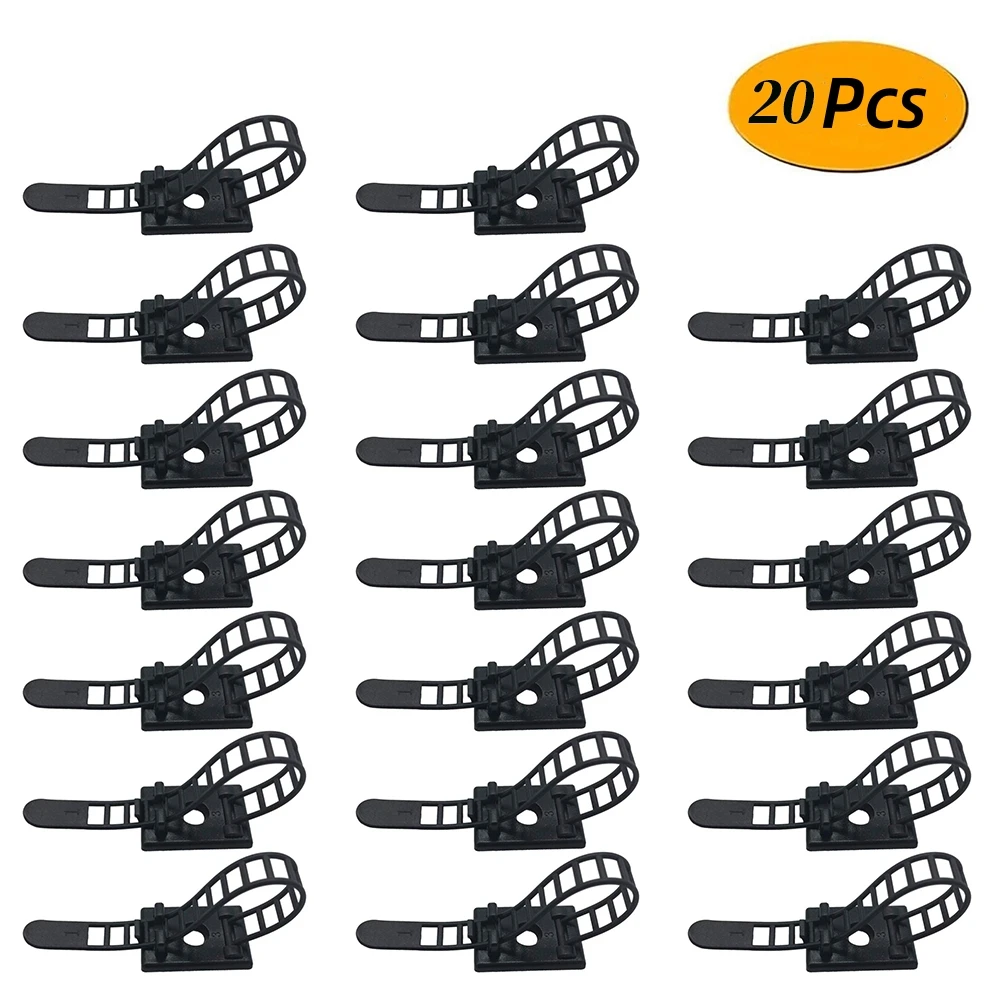 5/10/20 шт. регулируемый органайзер для кабеля, шнур питания, автомобильная кабельная стяжка, самоклеящийся фиксированный держатель, шнур для мыши, клавиатуры