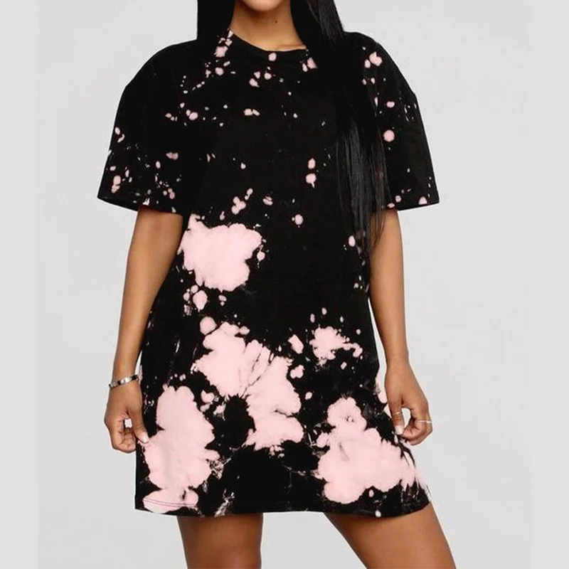 

Women's Printed New Tie-dye T-shirt Women's 2021 Spring and Summer New Fashion Casual Style Short-sleeved Top Clothing Women