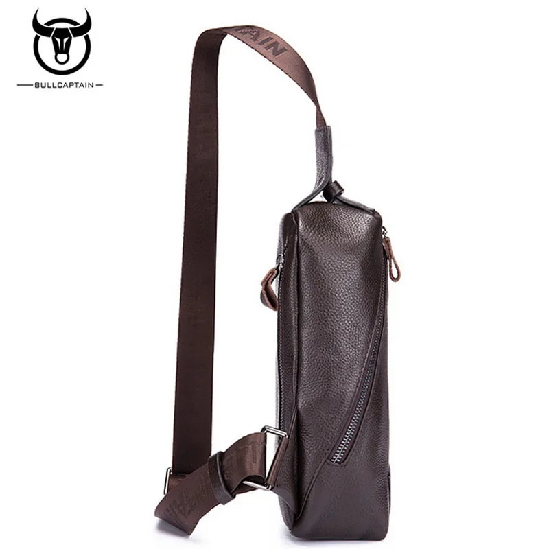 BULL CAPTAIN Fashion Men  Cross Body Chest Bag Genuine Leather famous brand Travel trend  Messenger Sling Pack Chest Bag