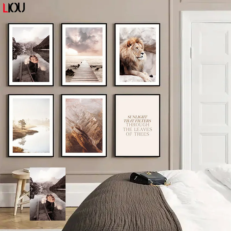 Женская эстетика богемный закат деревянная искусственная печать природный