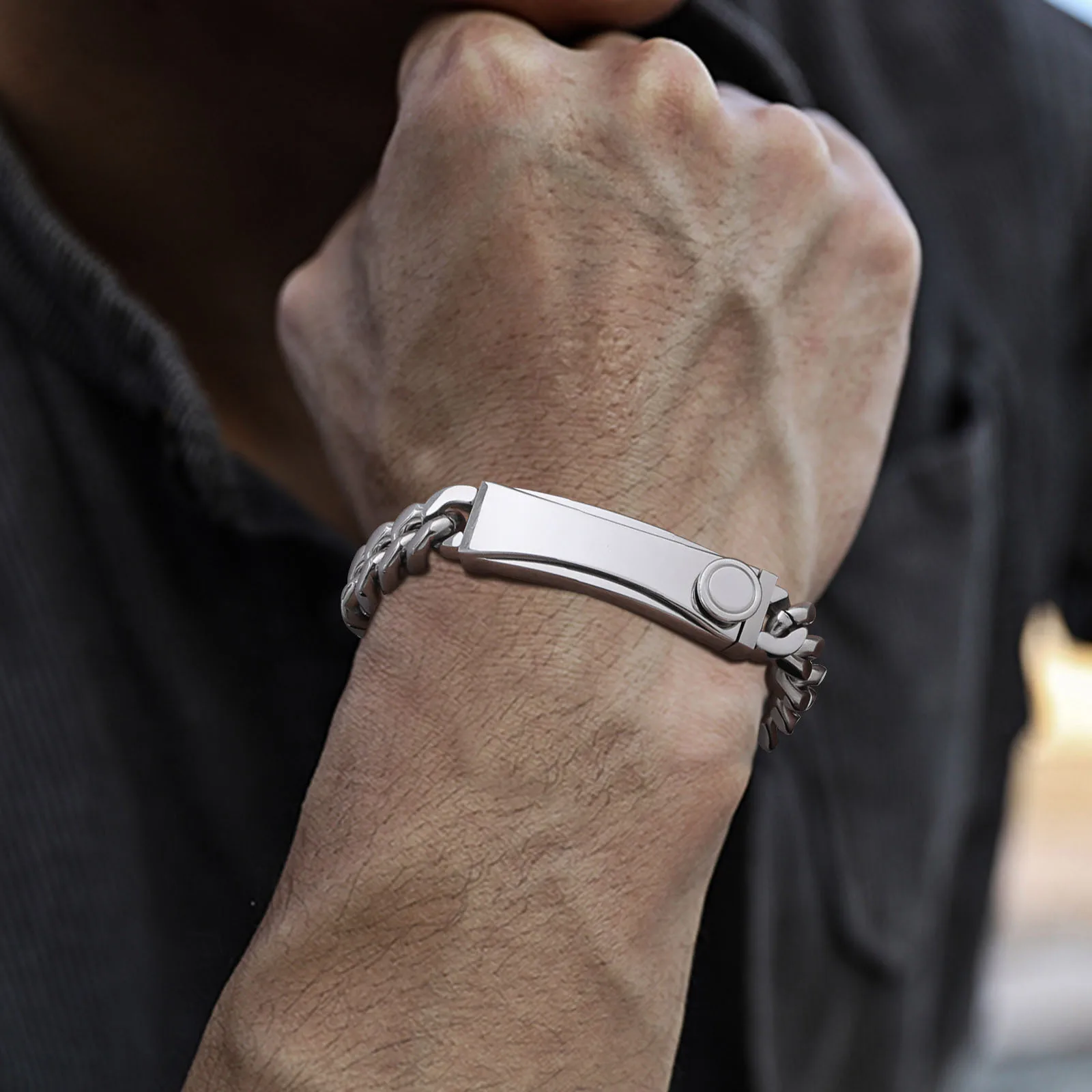 Мужской браслет из нержавеющей стали с застежкой Vnox