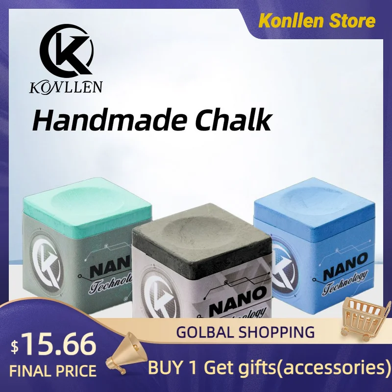 

KONLLEN Billiards Chalks Grip Power Adhesion Solidity Pool Cue Chalk Snooker Chalk Carom Chalk Nano Technology Material Chalk