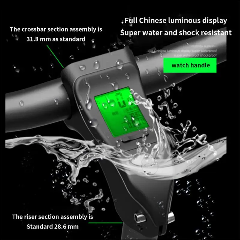 

Speedometer Waterproof Ipx6 Waterproof Shockproof Curved Screen Streamline 2 Modes Bicycle Accessories Mountain Bike Code Table