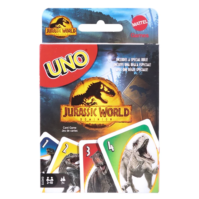 Genuine In Stock MATTEL Jurassic World Mattel Games Family Funnyboard Game Poker Children Toy Playing Cards