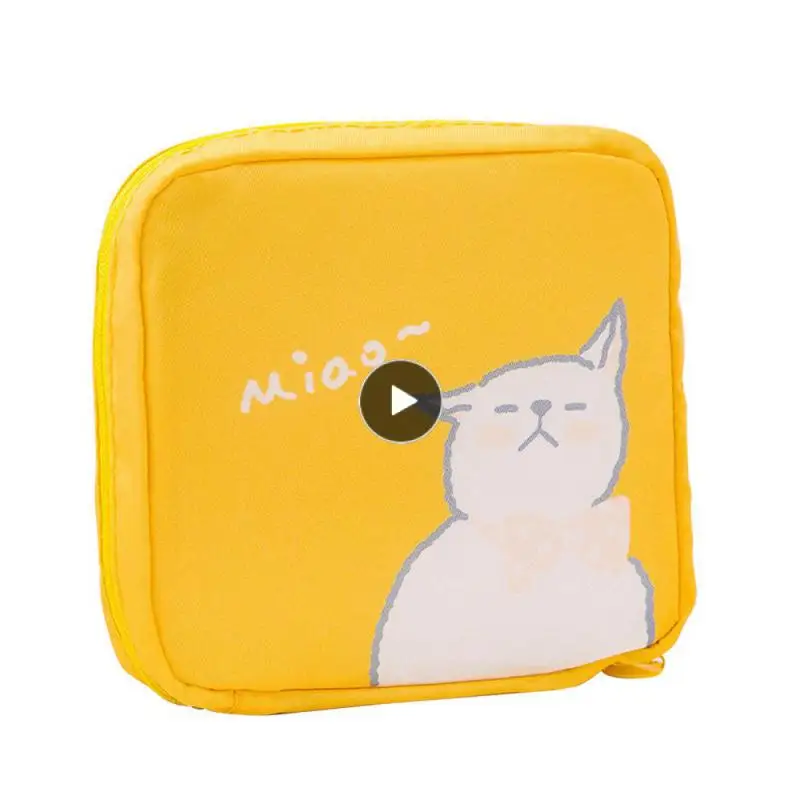 

Portable Cartoon Pads Mini Sanitary Napkin Bags Oxford Cloth Storage Bag Household Products Durable High Capacity Convenient