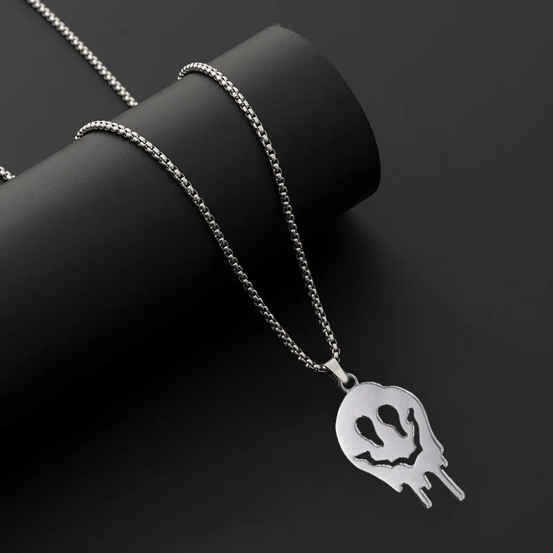 

Creative Design Hip Hop Soul Horror Smiley Trend Simple Personality Necklace Cold Wind Retro Funny Necklace Accessories Wholesal