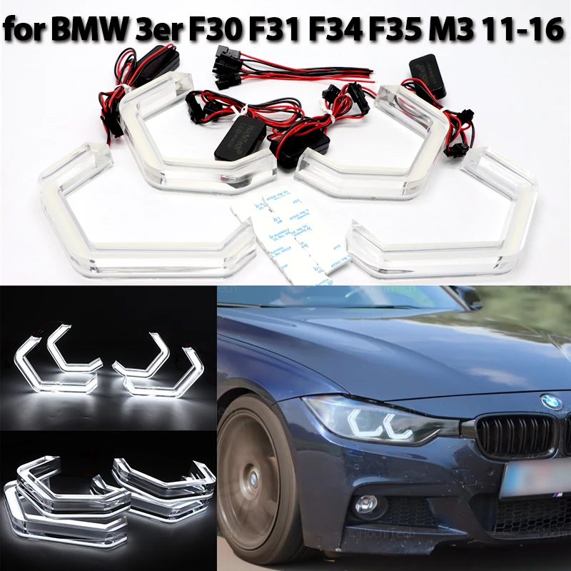 

LED Crystal Angel Eyes M4 Style DRL Halo Rings for BMW 3 series F30 f31 F34 F35 M3 316i 318i 320i 328i 330i 335i 340i 316 11-16