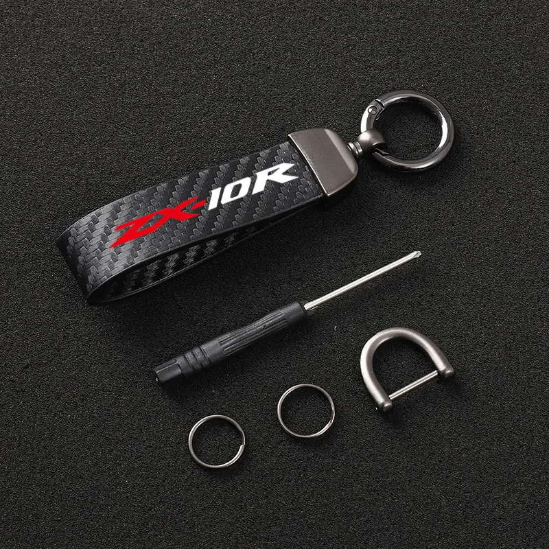 

High-Grade Leather Motorcycle keychain Horseshoe Buckle Jewelry for Kawasaki ZX10R ZX-10R Motorcycle Accessories
