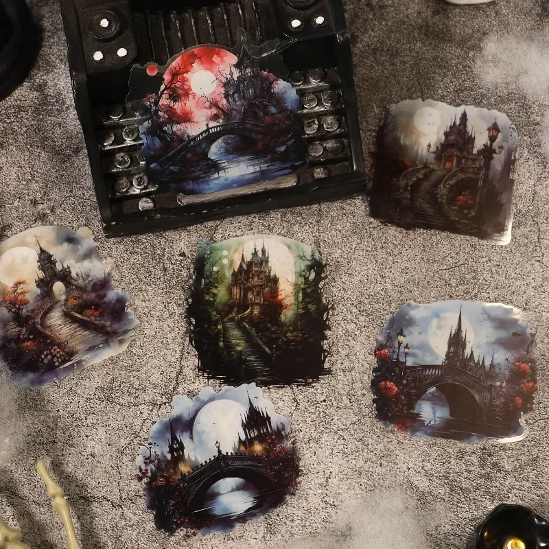 10 шт. наклейка сумеречный мост банка ретро готический замок фон материал для