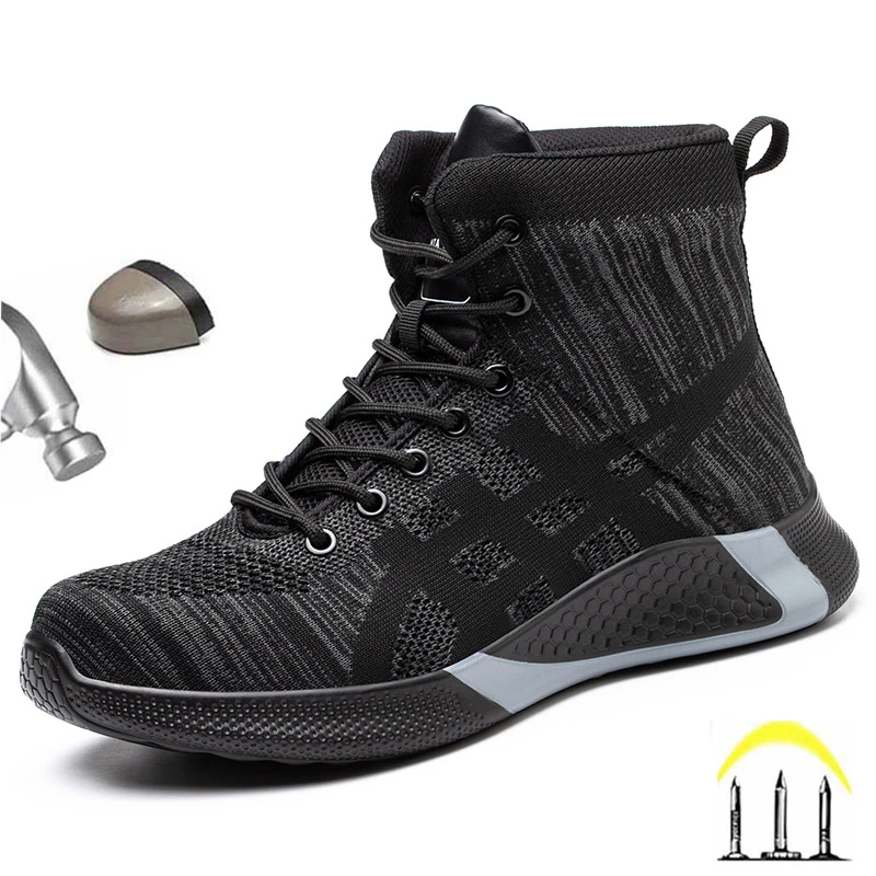 

Lightweight Work Safety Boots For Men Women Work Shoes Anti-Puncture Work Sneakers Steel Toe Indestructible Footwear Winter Boot