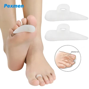 Pexmen 2Pcs Gel Hammer Toe Straightener and Corrector for Overlapping Curled Curved Crooked Clubbed 