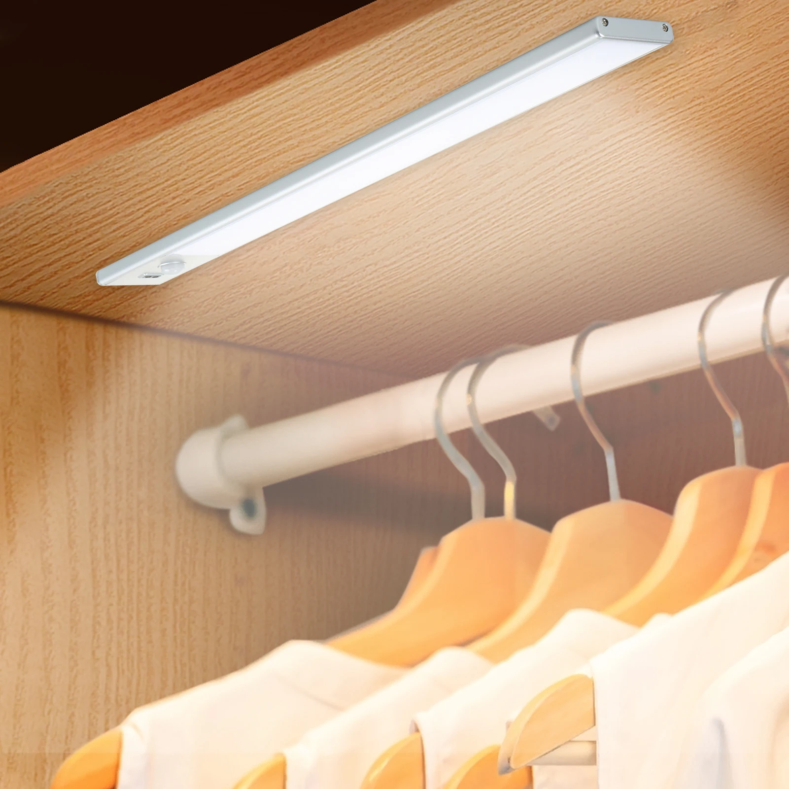 

Светодиодный ночсветильник для шкафа с пассивным инфракрасным датчиком движения, лампа USB для кухонного шкафа, гардероба, подсветка лестни...