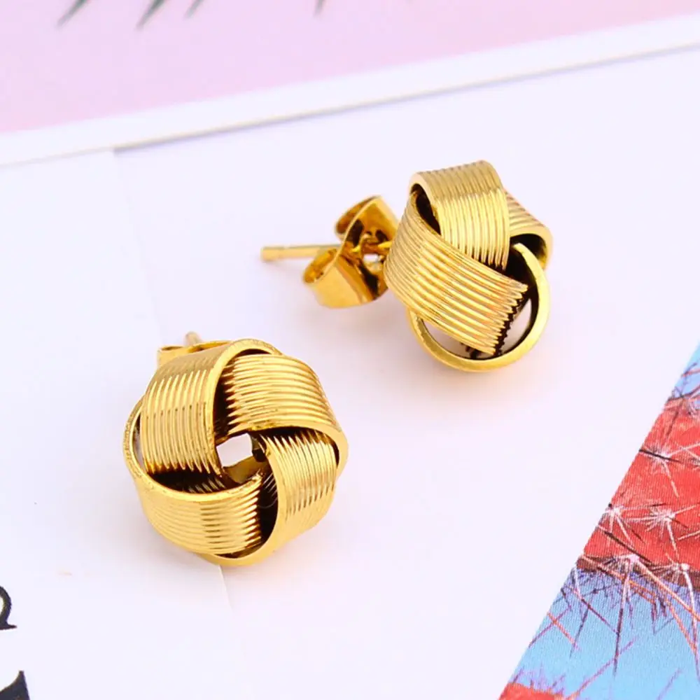 Фото FS Cute Copper Earrings Ladies Daily Jewelry Gift Woven Earrings Female Fashion Fansheng Brand №3