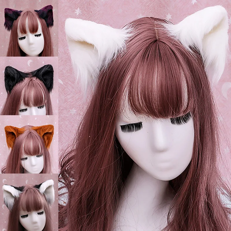 

Cosplay Costume Fox Plush Hair Hoop Women Girls Fashion Cat Animal Ears Hairpin Headbands Kawaii Plush Ears Hairpin Party Costum