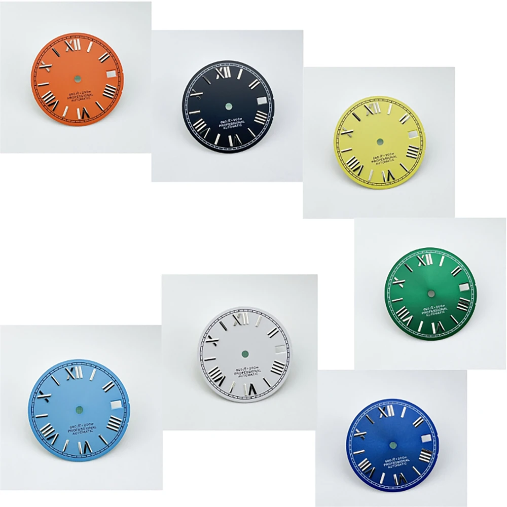 Циферблат Sunray-образный с римскими цифрами и окошком даты для часов NH35A/ 4R35