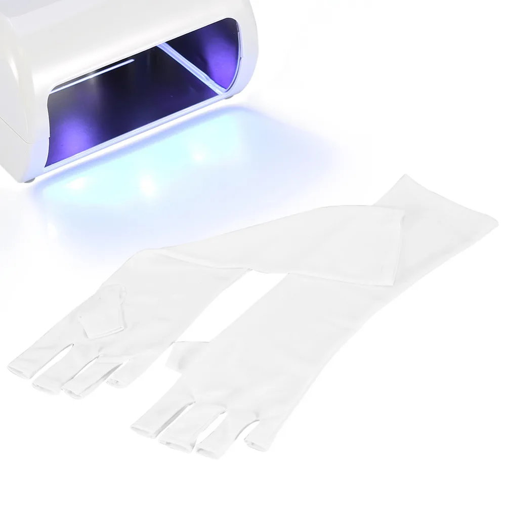 

1 Pair White Useful Anti UV Mitt Long Glove for UV Light/Lamp Radiation Protection Manicure Nail Art Dryer Manicure Tools