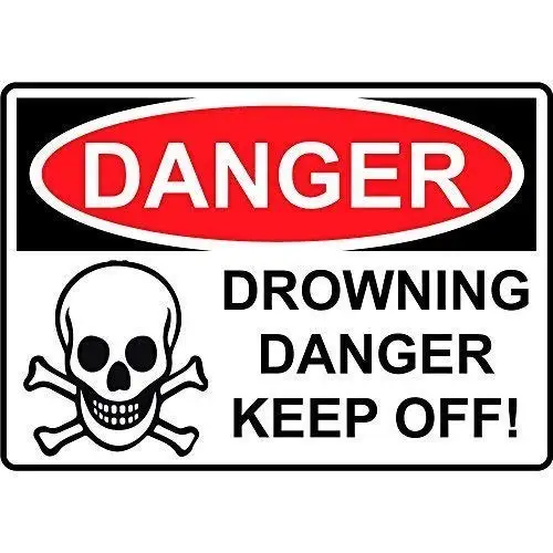 

Decor Kitchen Wall Decor Plaque Metal Sign 12 x 8 Inches Danger Drowning Danger Keep Off for Hazard House Decor Yard Caution Not