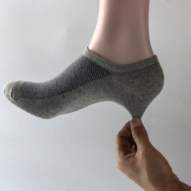 5 Pairs Men's high quality Ankle Socks Set Fashion Summer Mesh Breathable Cotton Socks Man Cozy Plus Size Boat Socks 43-48