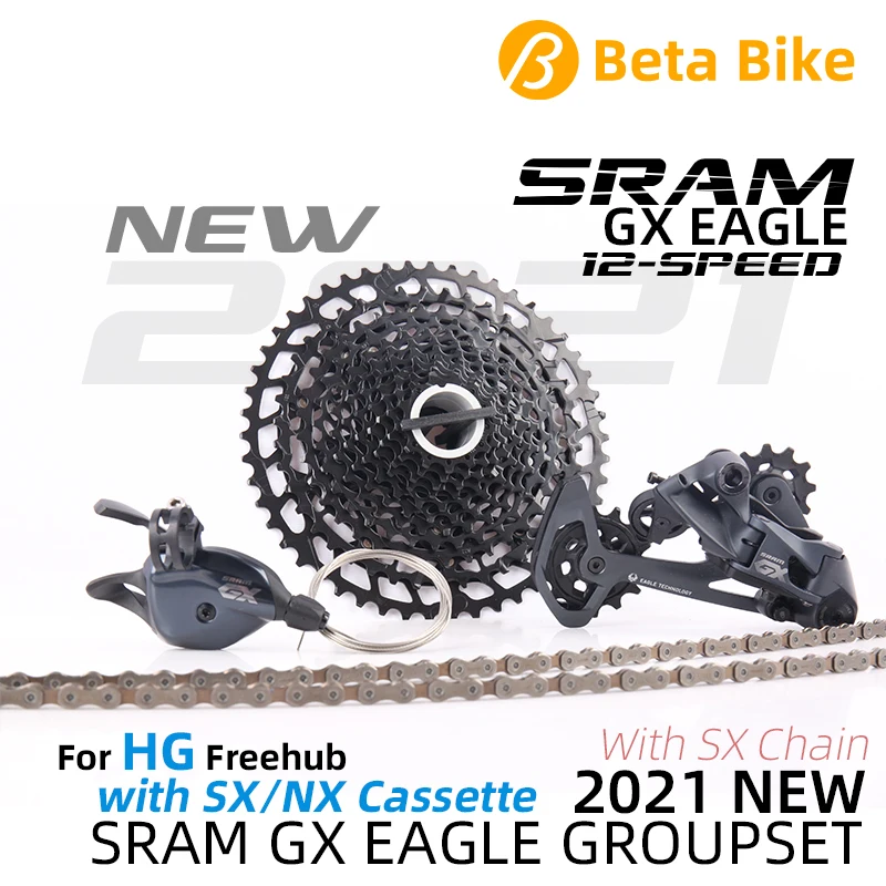 

2021 NEW SRAM GX EAGLE 1x12 Speed Groupset Kit 4 Parts Trigger Rear Derailleur HG Driver Body 11-50T NX Cassette with SX Chain