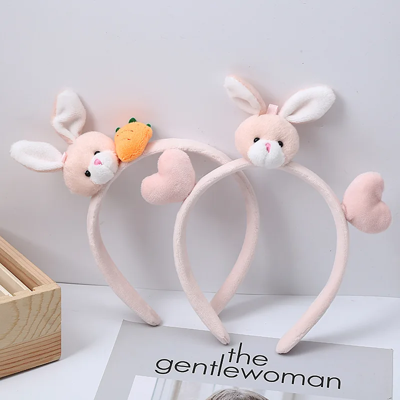 

New Plush Rabbit Headband Female Rabbit Ears Headdress Grip Cartoon Rabbit Hair Rope Washing Face Hair Band diademas