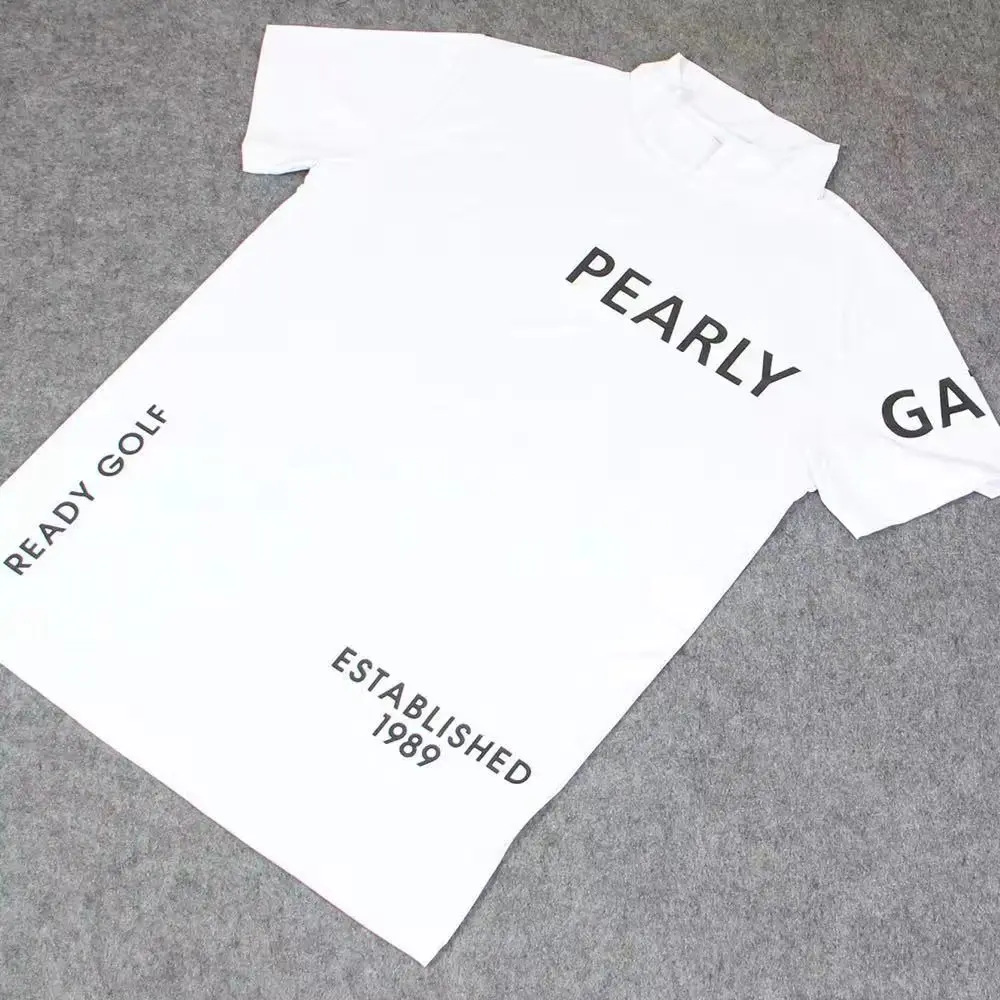 Casual Sport Crew Neck Men's Golf T-shirt Fast Dry Air Permeability Black/White Slim Fit Men Sports Short-sleeved Spring Summer