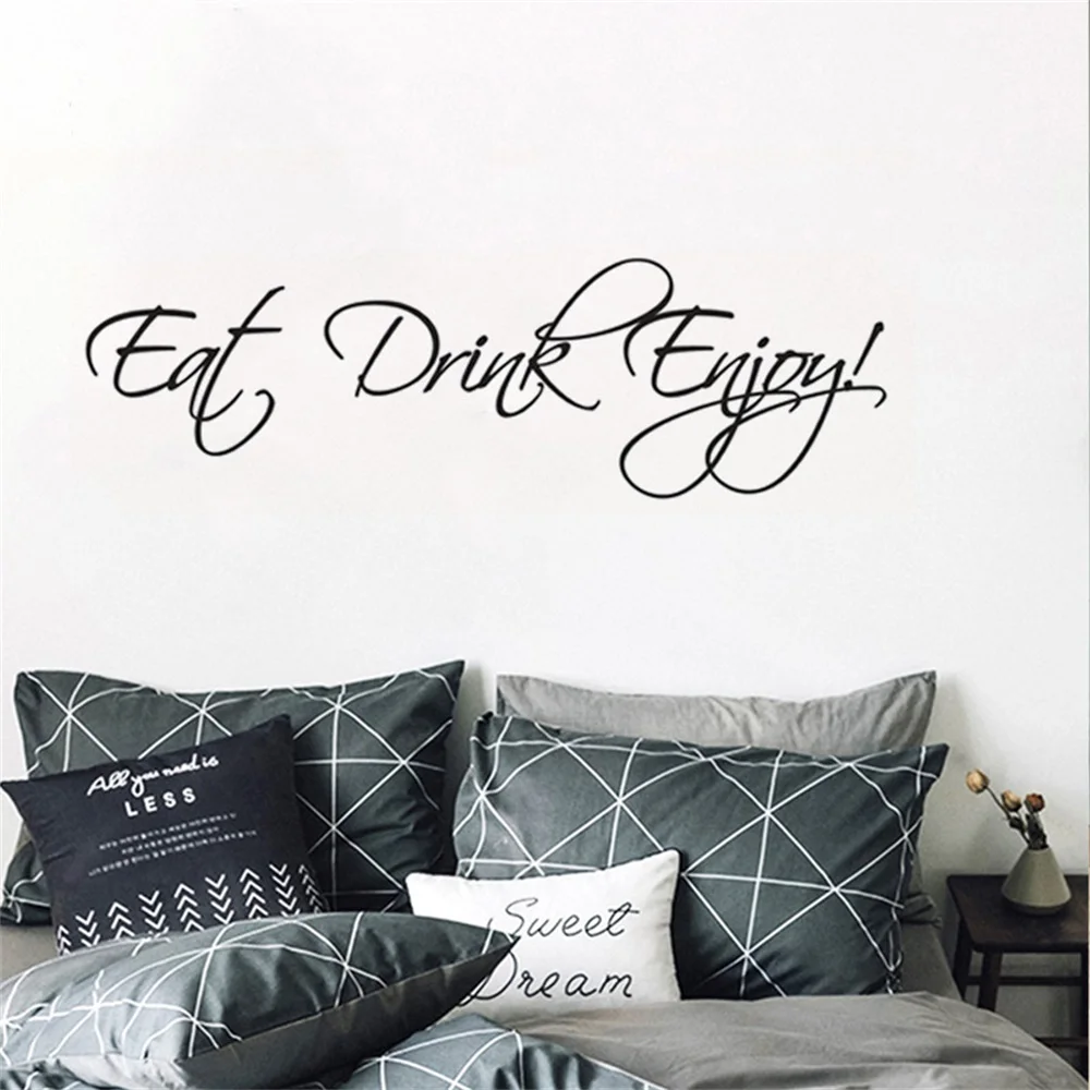 Слитные персонализированные настенные стикеры Eat Drink Enjoy обои для спальни стен