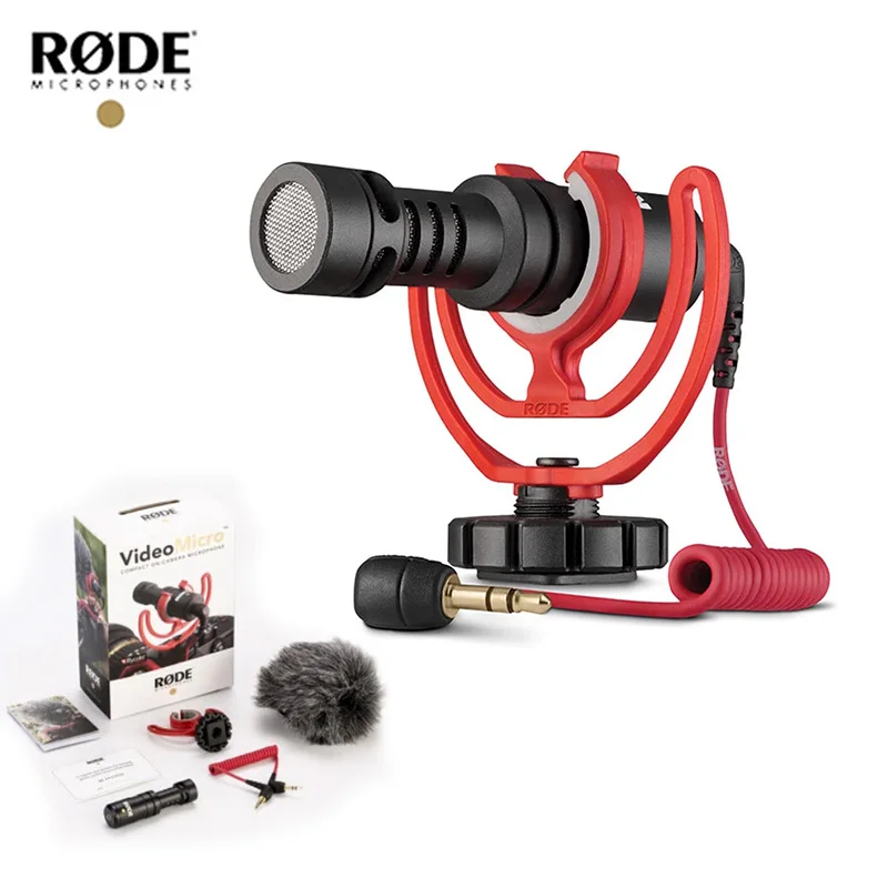 

Original Rode VideoMicro Recording Microphone Interview Microfone with Deadcat for Canon Nikon DSLR Camera for iPhone Smooth Q