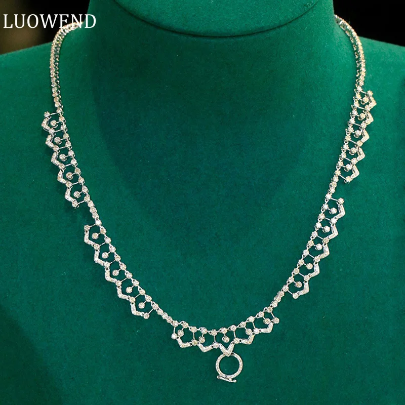 Ожерелье LUOWEND из белого золота