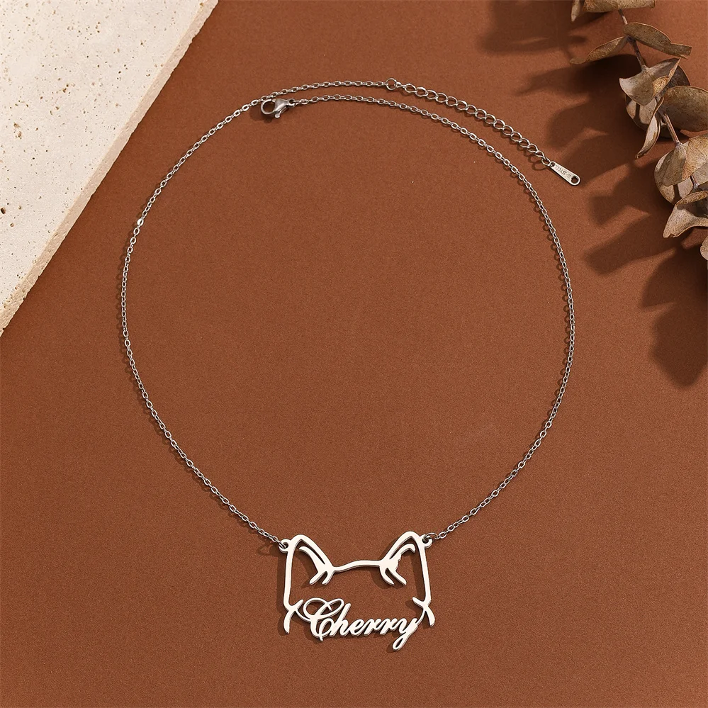 Ожерелье из нержавеющей стали на заказ собака Шиба-ину имя домашнего животного