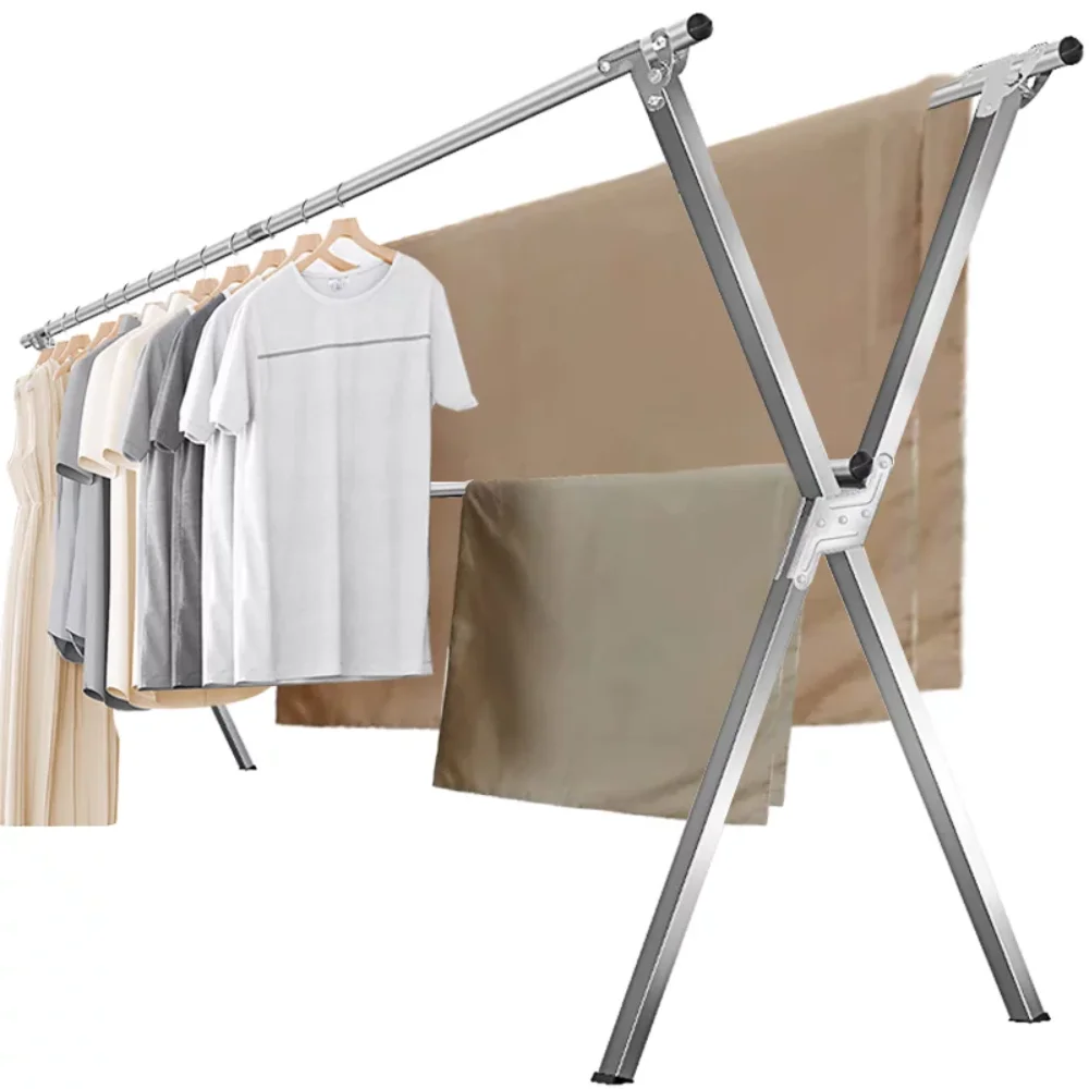 

AEDILYS 79 inches Laundry Drying Rack, Stainless Steel Clothes Drying Rack, Clothes Drying Rack Folding Indoor - Silver