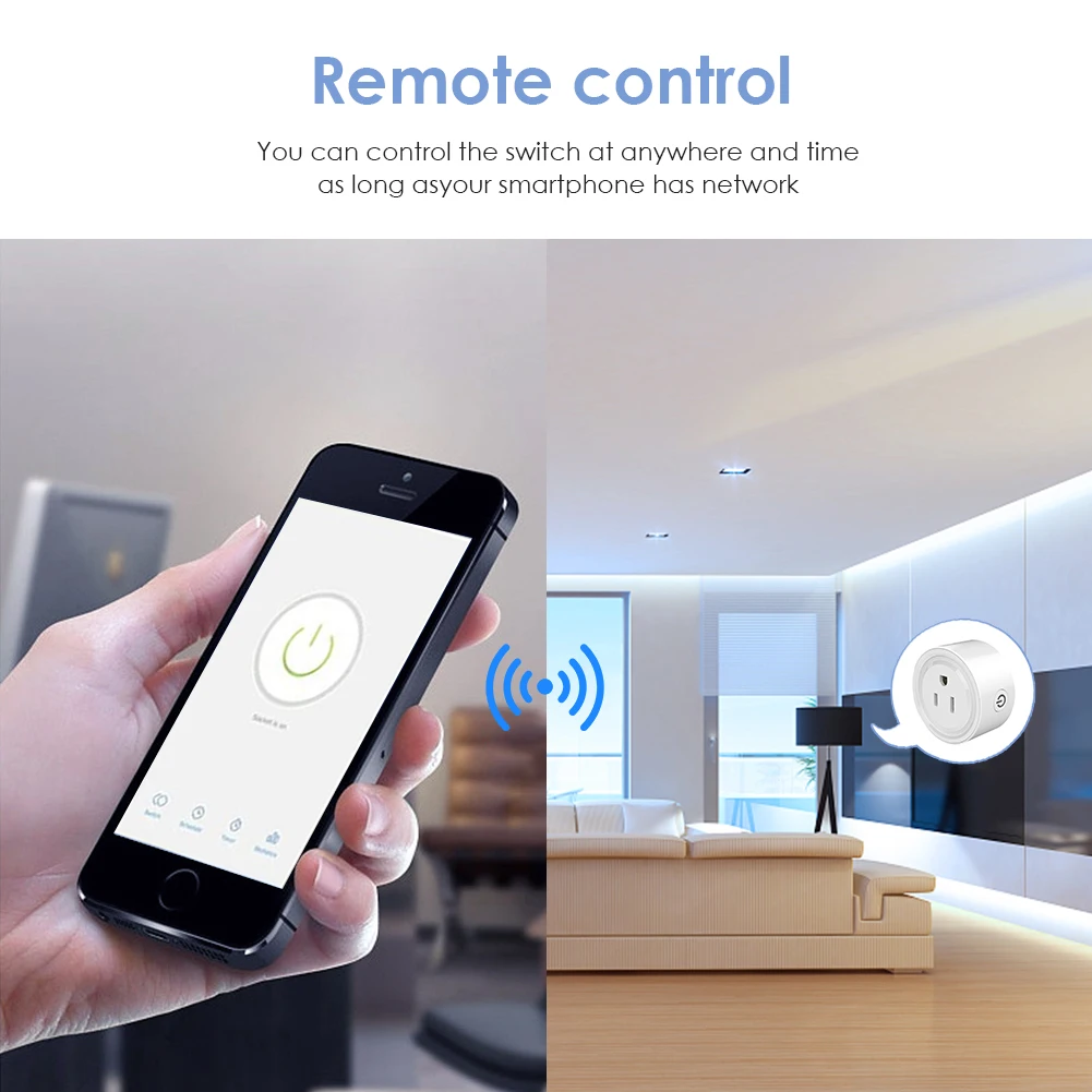 Tuya WiFi умная вилка 10A/16A/20A US домашняя розетка для синхронизации жизнь управление