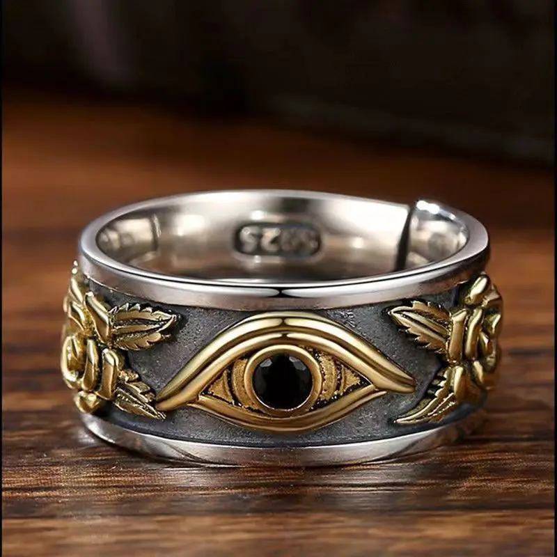 

The Latest Retro Trend Ancient Egypt Eye of Horus Ring Men's Personality Temperament Fashion Party Jewelry Gift