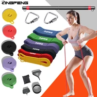 full body workout elastic fitness band resistance bands exercise equipment and fitness workout bar for powerlifting sports