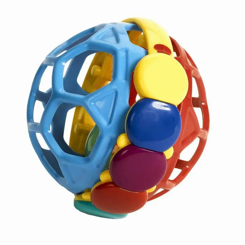 

Baby Toy Rattle Ball Bright Shakers Grab Toys Spin Rattles Climb Learning Balls For 0-12 Months Babies Soft TPU Teether