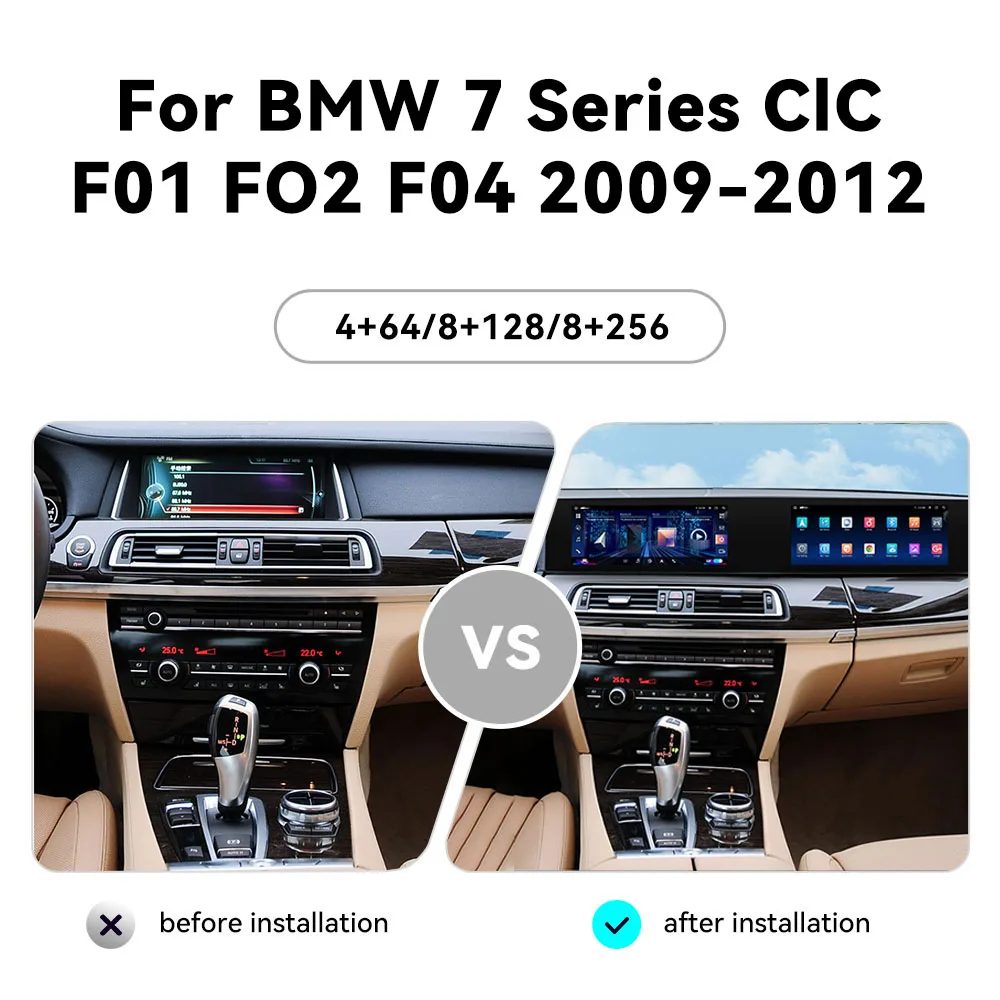 Фото Автомобильная мультимедийная система Supreme Audio Visual для BMW 7 серии CIC F01 F02 F04 2009-2012, 12.3 дюйма, Android 13, двойной экран, Carplay, GPS-навигация №3