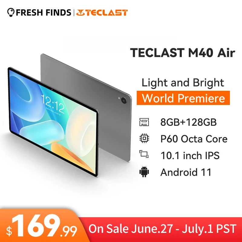  Teclast M40 Air 10,1-дюймовый планшет 1920x1200 8 ГБ ОЗУ 128 ГБ ПЗУ P60 Octa Core Android 11 4G Сеть GPS 