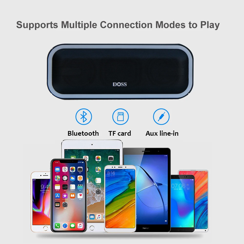 Фото Беспроводная мини-Колонка DOSS SoundBox Pro +, Портативная колонка TWS, Bluetooth, глубокий бас, музыкальная шкатулка для компьютера №3