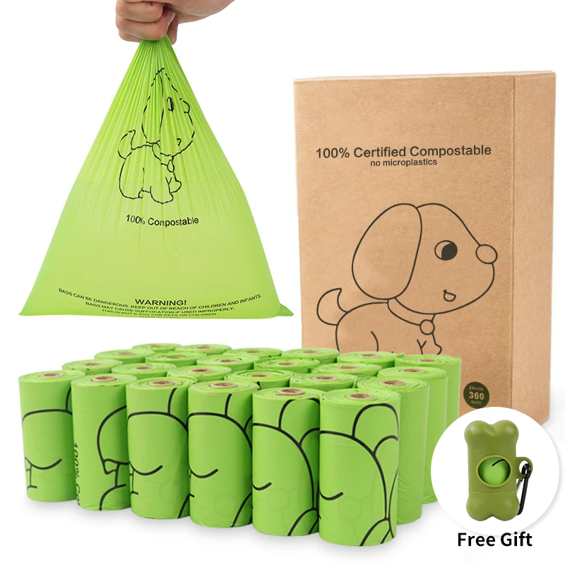 

Dogs Poop Friendly Pooper Waste 24roll Starch Bags For Biodegradable Earth 300 Corn Bag Dog Bags Counts