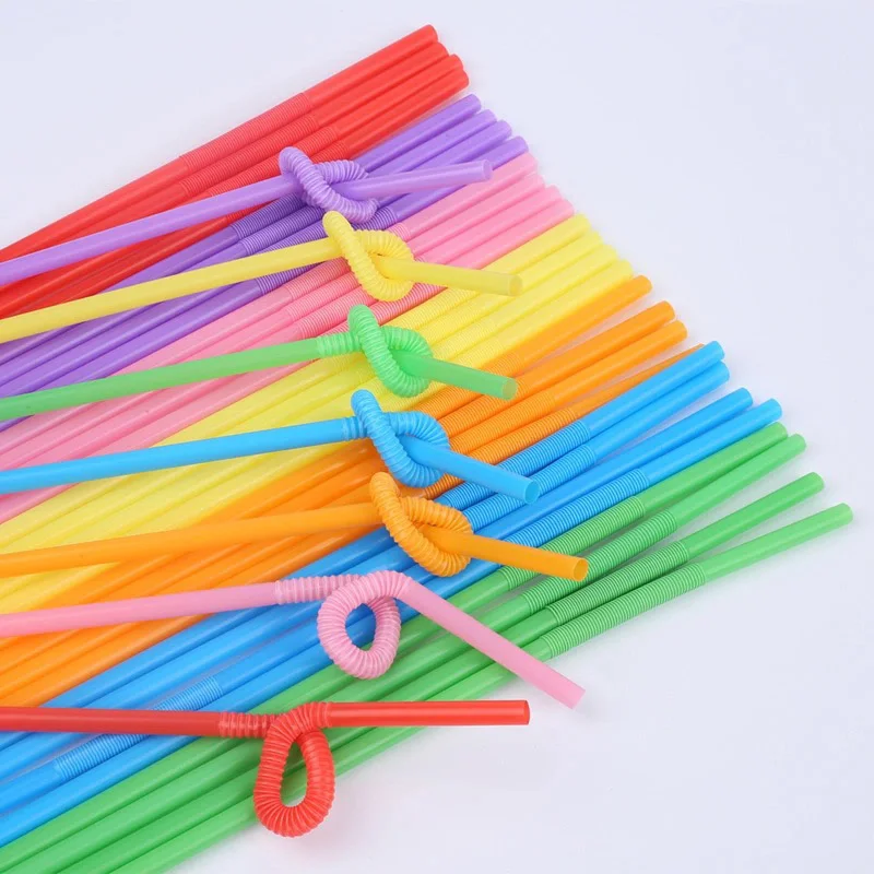 

100pcs Disposable Plastic Straws Portable Straws For Drinking Multi-shaped Beverage Tube Wedding Birthday Straw Bar Accessories