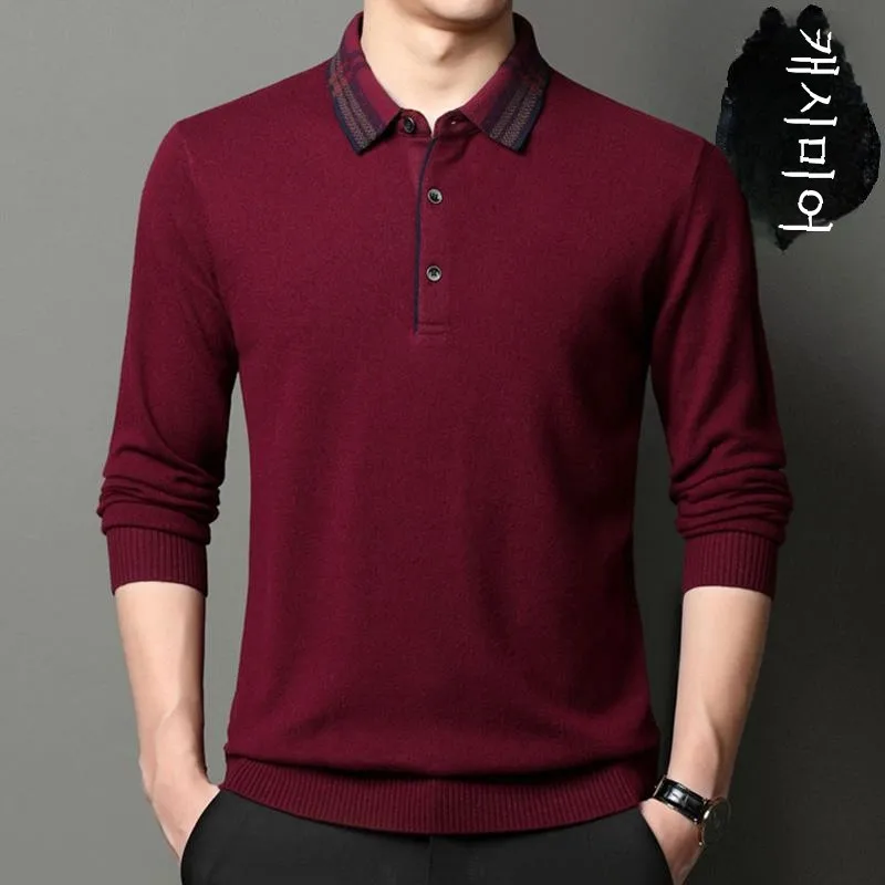 Erdos кашемировый свитер мужской зимний толстый свободный с лацканами для пожилых