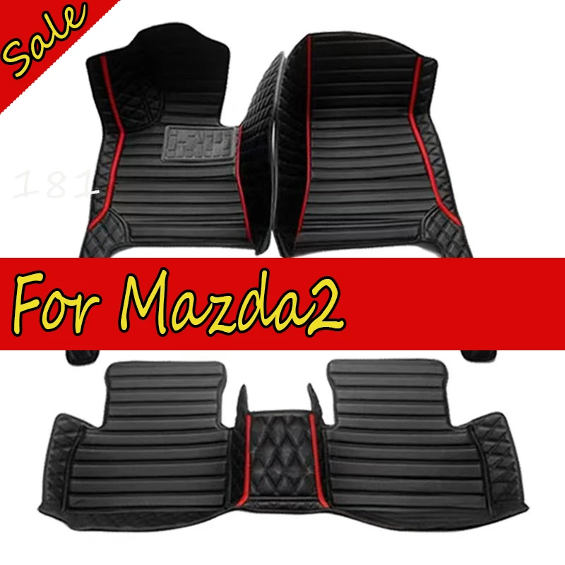 Car Floor Mats For Mazda2 Mazda 2 Demio Toyota Yaris R DJ DL 2015~2022 Leather Mat Rugs Carpets Interior Parts Accessories