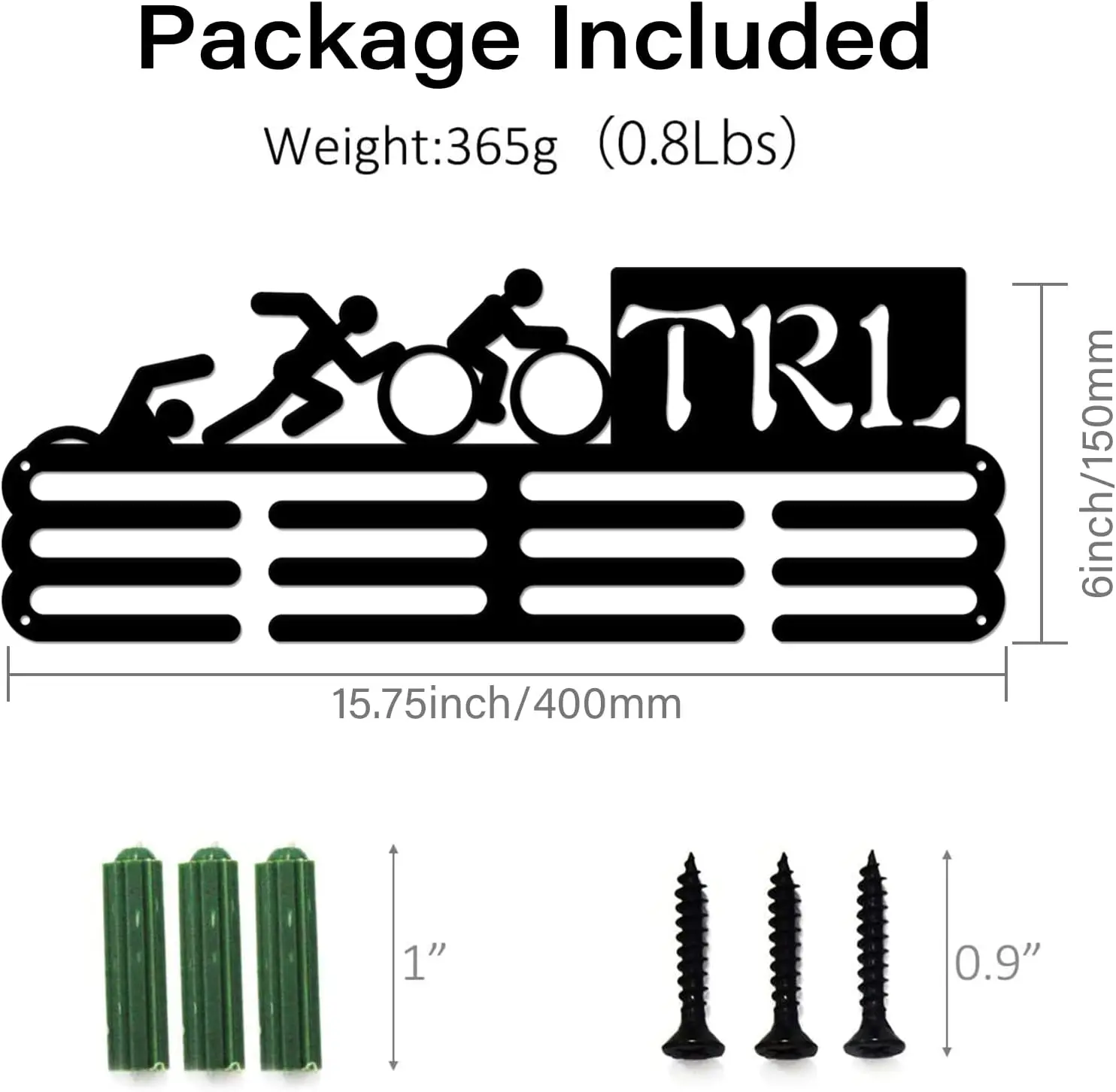 Triathlon Medal Holder Display Hanger Rack Frame Swim Bike Run Hanger Sports Medal Hook Storage Hanging Bars for Medals Display
