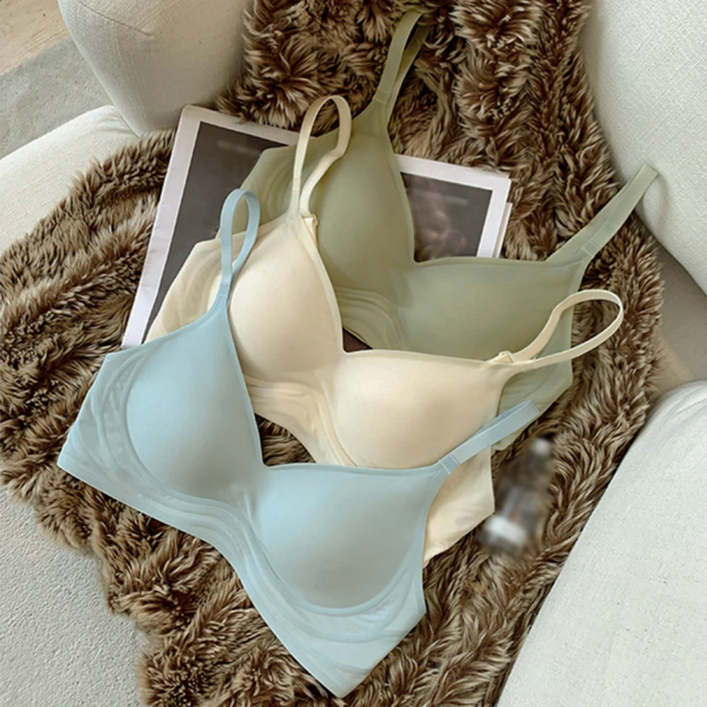 

Women's Summer Lingerie Gathered No Steel Rings Underwear Breathable Seamless Bra