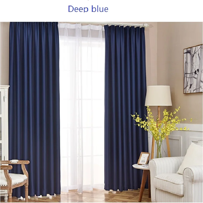 

High-end European Curtains for Living Room Bedroom Blackout Study Drape High Precision Solid Color Cortinas Tulle Valance Custom