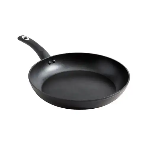 

12" Frying Pan TPR Coated Heat Resistant Handle, Black