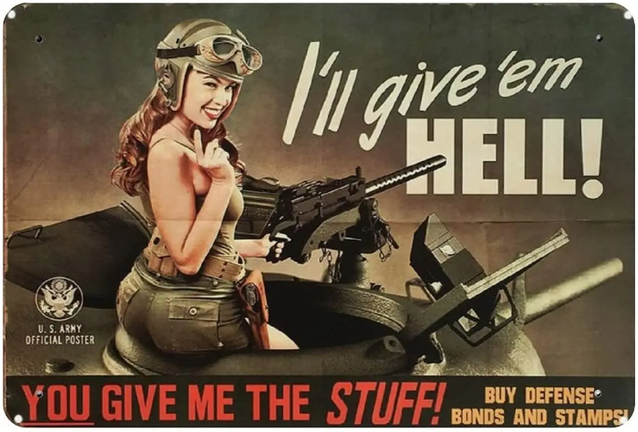 

Красивый военный женский солдат, металлический жестяной знак, фотоплакат, Декор стен для гаража, бара, дома, 8X12 дюймов