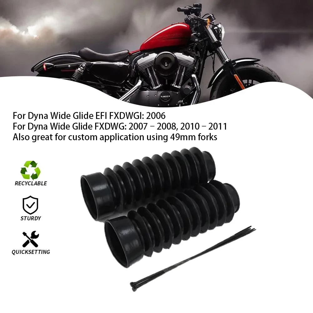 Фото Для мотоциклов Harley Dyna Glide EFI FXDWGI FXDWG 49MM резиновые пыльники передней вилки, защитные чехлы, амортизаторы. №5