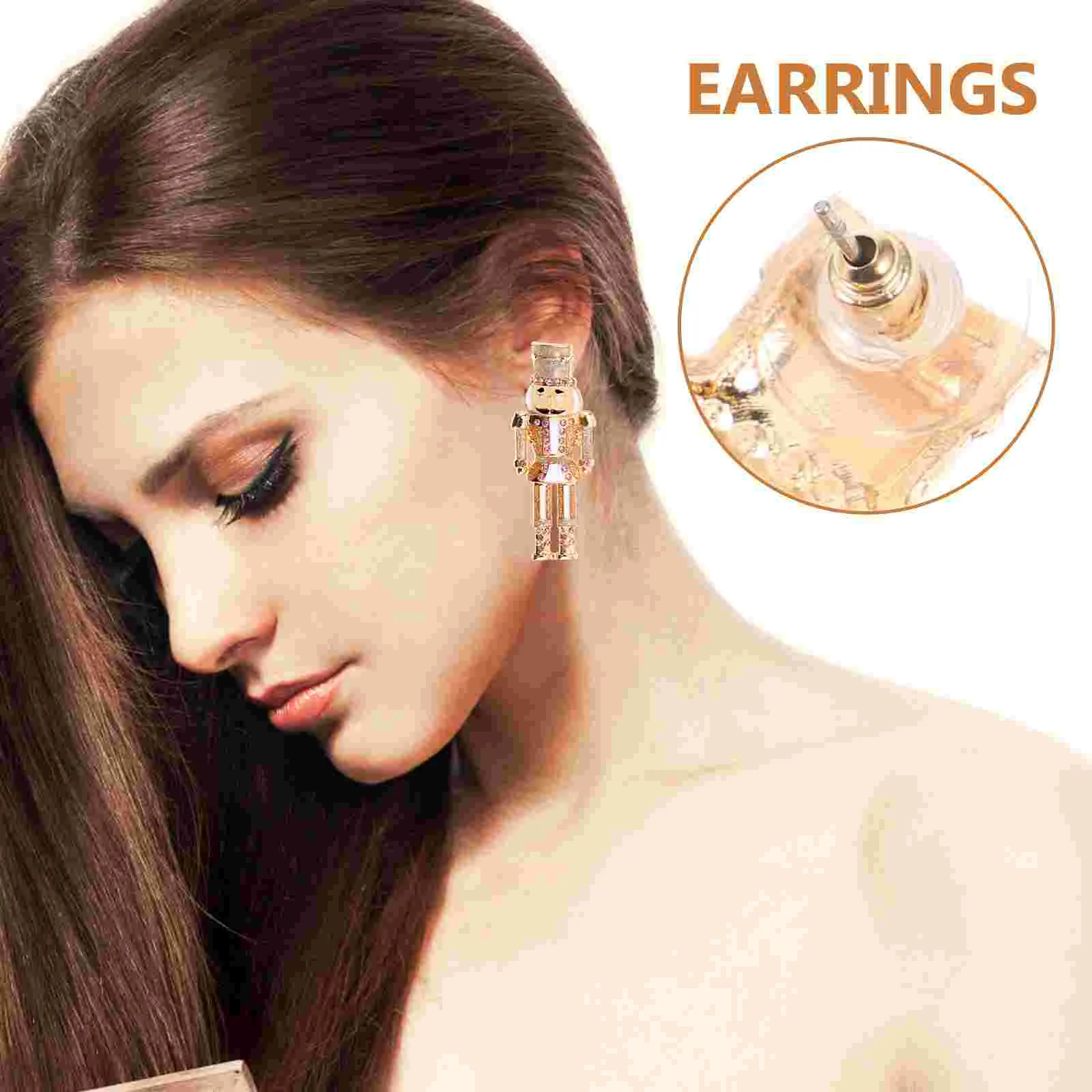 Женские серьги Щелкунчик со стразами европейские и американские красочные